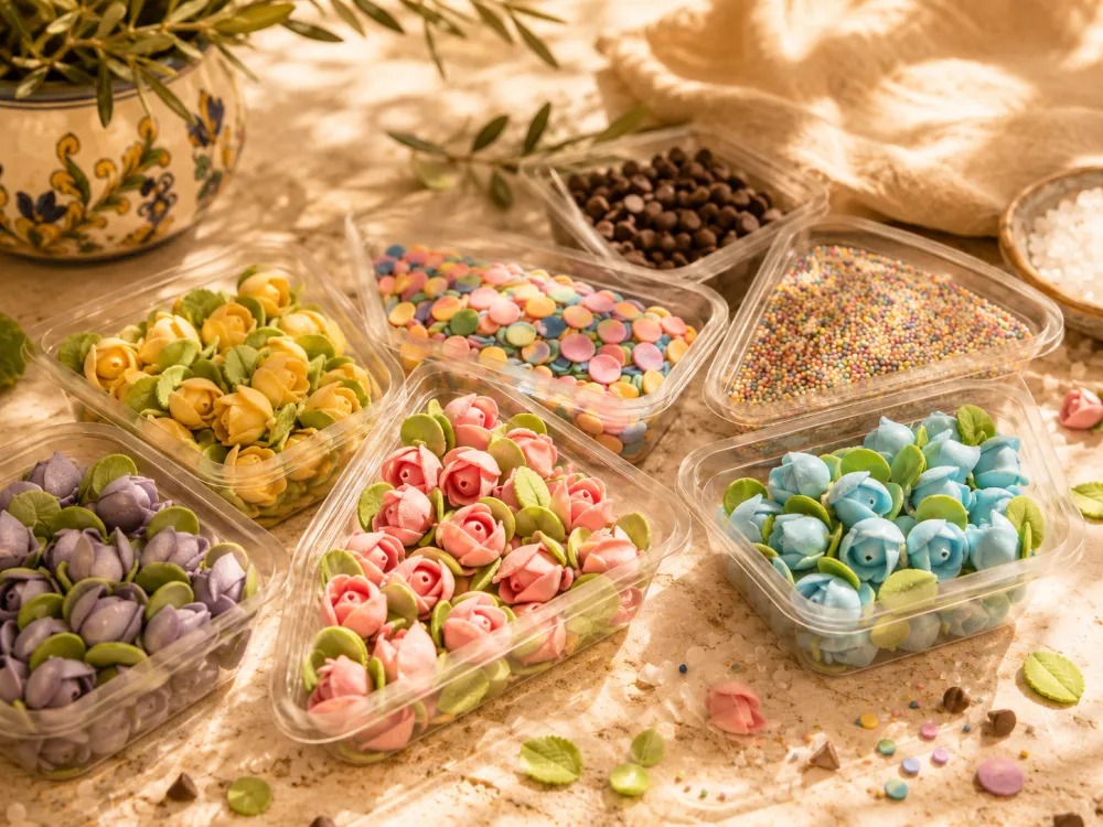 Confetti e decorazioni colorate Valgusto in vaschette