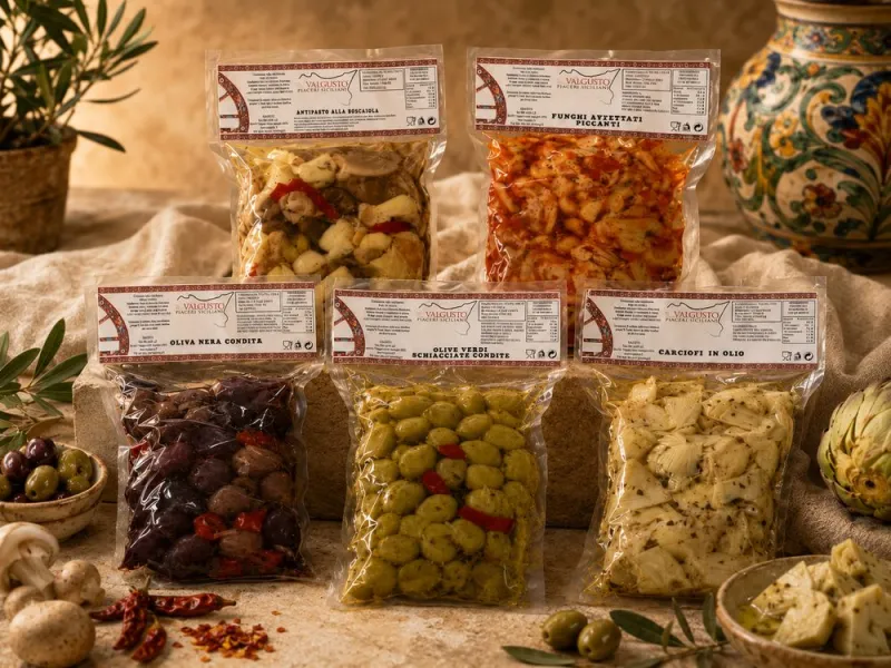 Antipasti siciliani sott'olio Valgusto